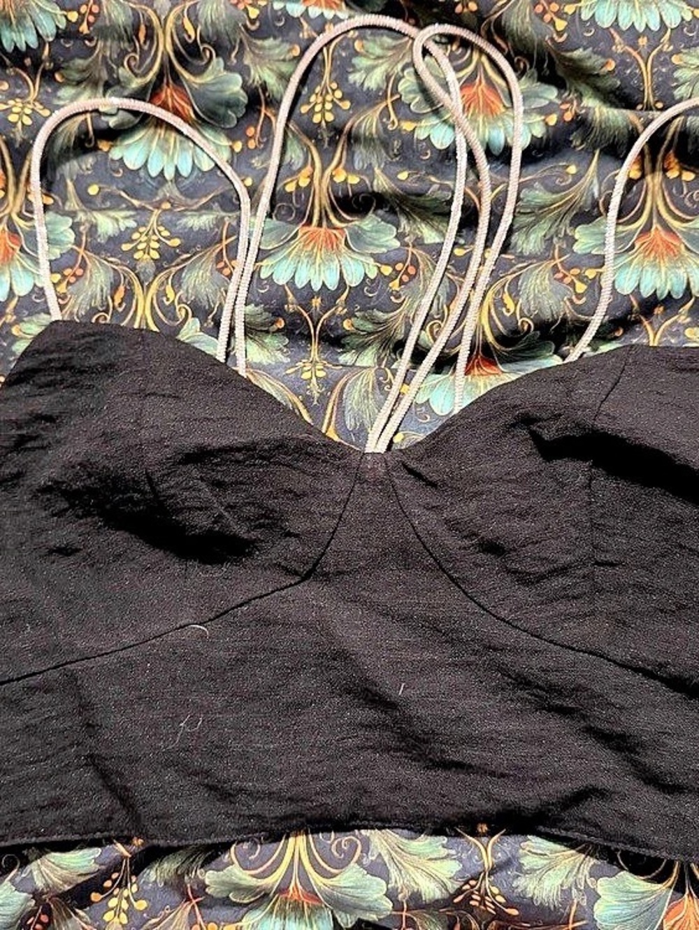 H&M Black Bustier Crop Top Size Small Like New